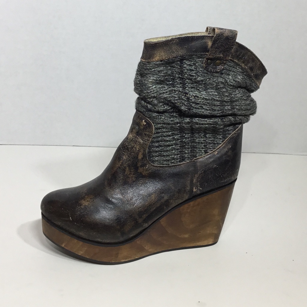 Bed Stu Black Bruges Slouch Leather Boots Sz 8.5b